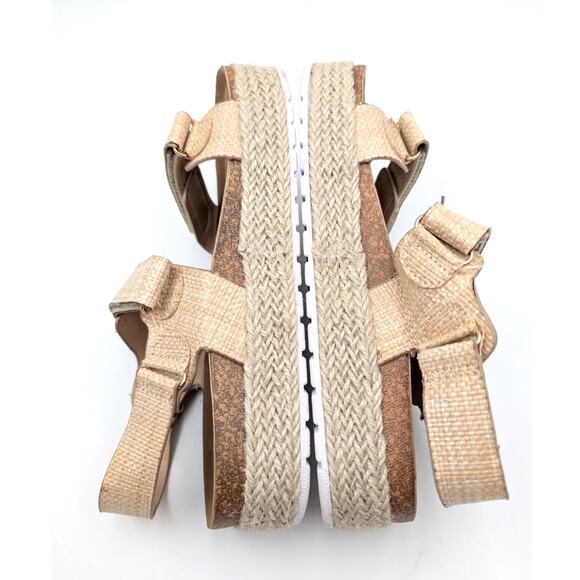 Yoki Chiara 20 Platform Espadrille Double Strap Sandals Raffia Size US8.5 EU39 - Picture 5 of 9